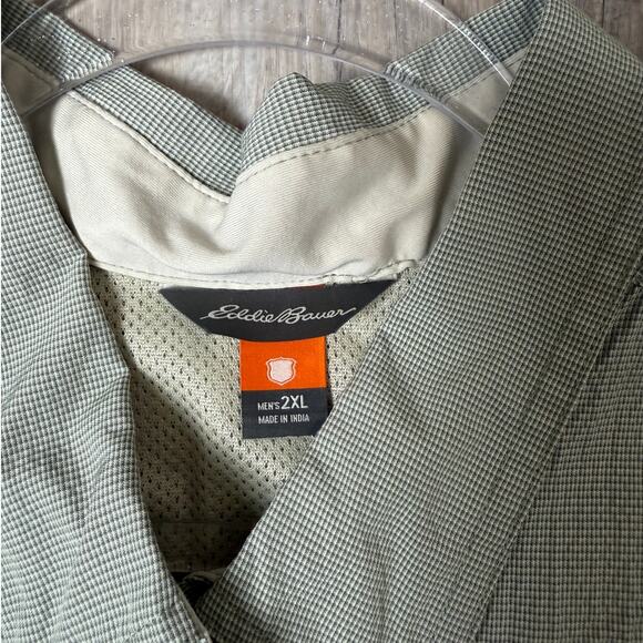 Eddie Bauer Men’s 2XL Trail Shirt Sage Green Outdoor Hiking Fishing Button Front - Picture 9 of 13